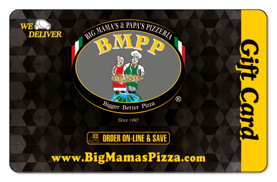 Big Mamas and Papas logo on a diamond patterned gray and black background.